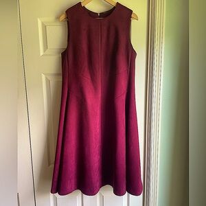 Calvin Klein Scuba Suede A-Line Sleeveless Midi Dress